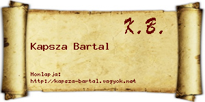 Kapsza Bartal névjegykártya